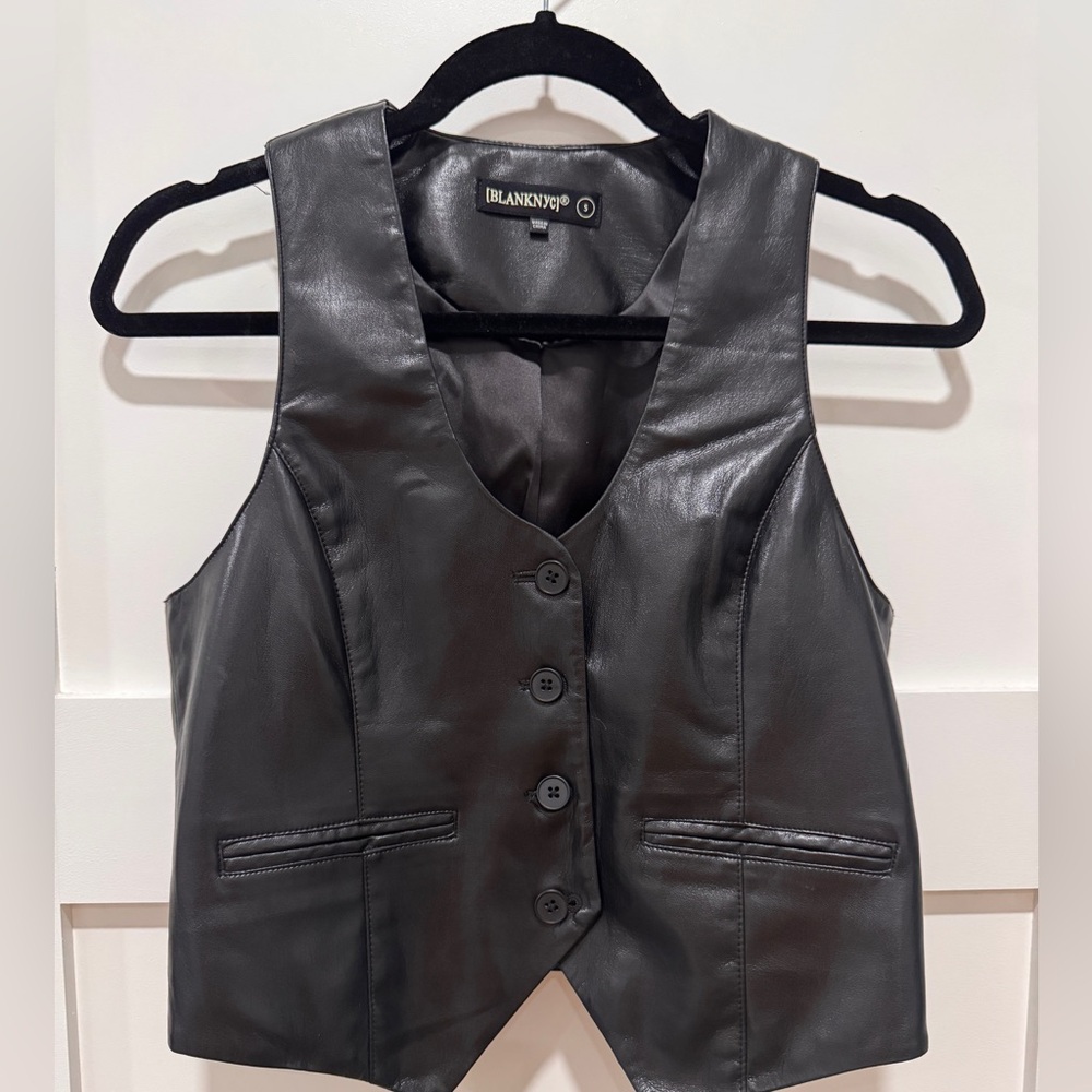 Blank NYC Black Leather Vest